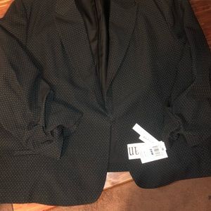 Plus size polka dot blazer